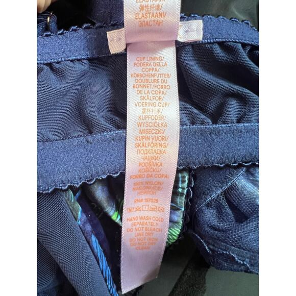 Savage X Fenty Women's Baroque Butterfly Lace Bralette Blue Green Size 2X (42C) - Picture 14 of 16